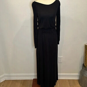 A.L.C MAXI DRESS WITH OPEN BACK DETAIL BACK ZIPPER ELASTIC WAIST BOAT NECK